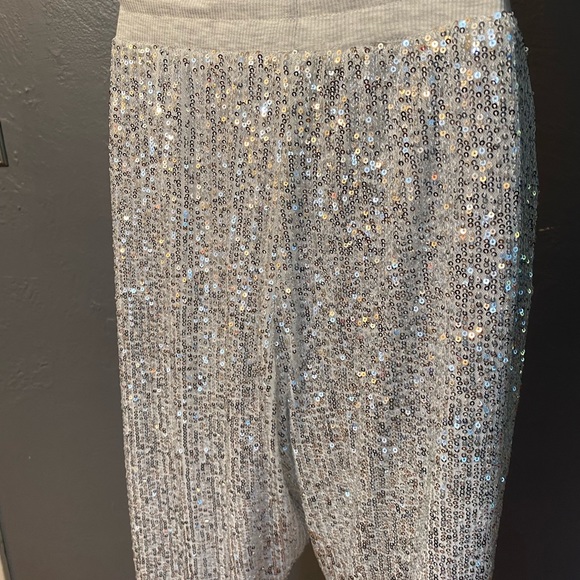 SAINT & HEARTS Silver Sequin Joggers/Sweatpants - Picture 9 of 16